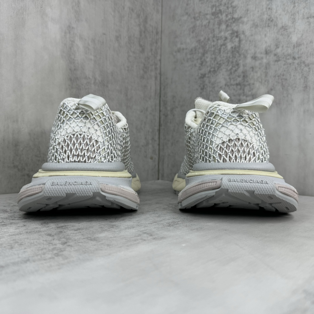 Balenciaga 3XL Fishnet Sneaker In Eggshell And Crystal Mesh - PerfectKickZ