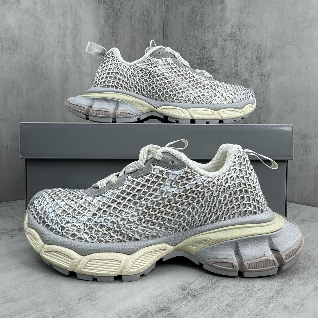 Balenciaga 3XL Fishnet Sneaker In Eggshell And Crystal Mesh - PerfectKickZ