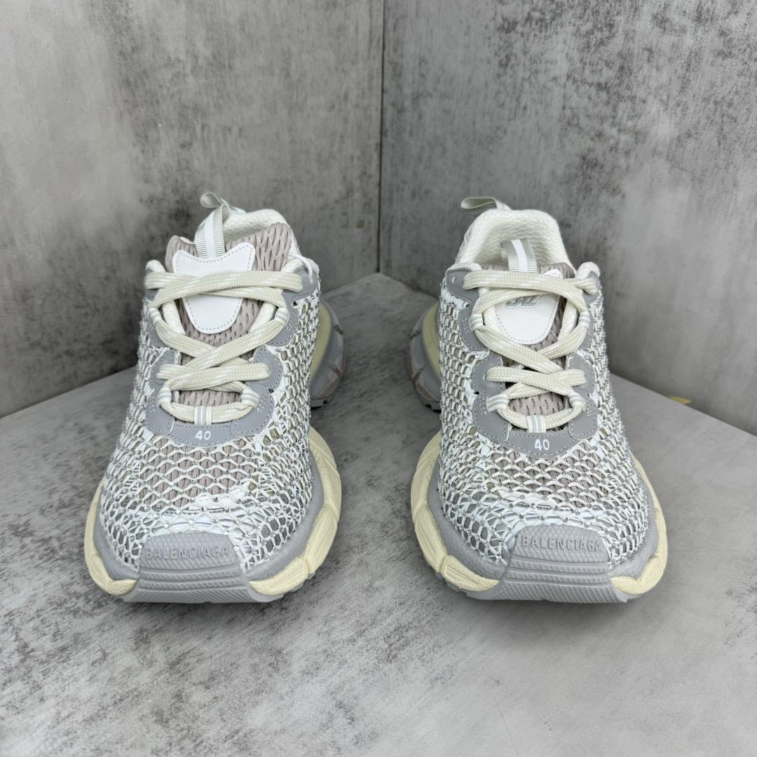 Balenciaga 3XL Fishnet Sneaker In Eggshell And Crystal Mesh - PerfectKickZ