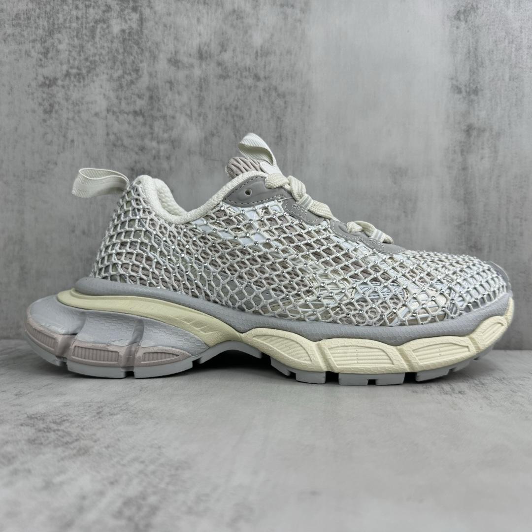 Balenciaga 3XL Fishnet Sneaker In Eggshell And Crystal Mesh - PerfectKickZ