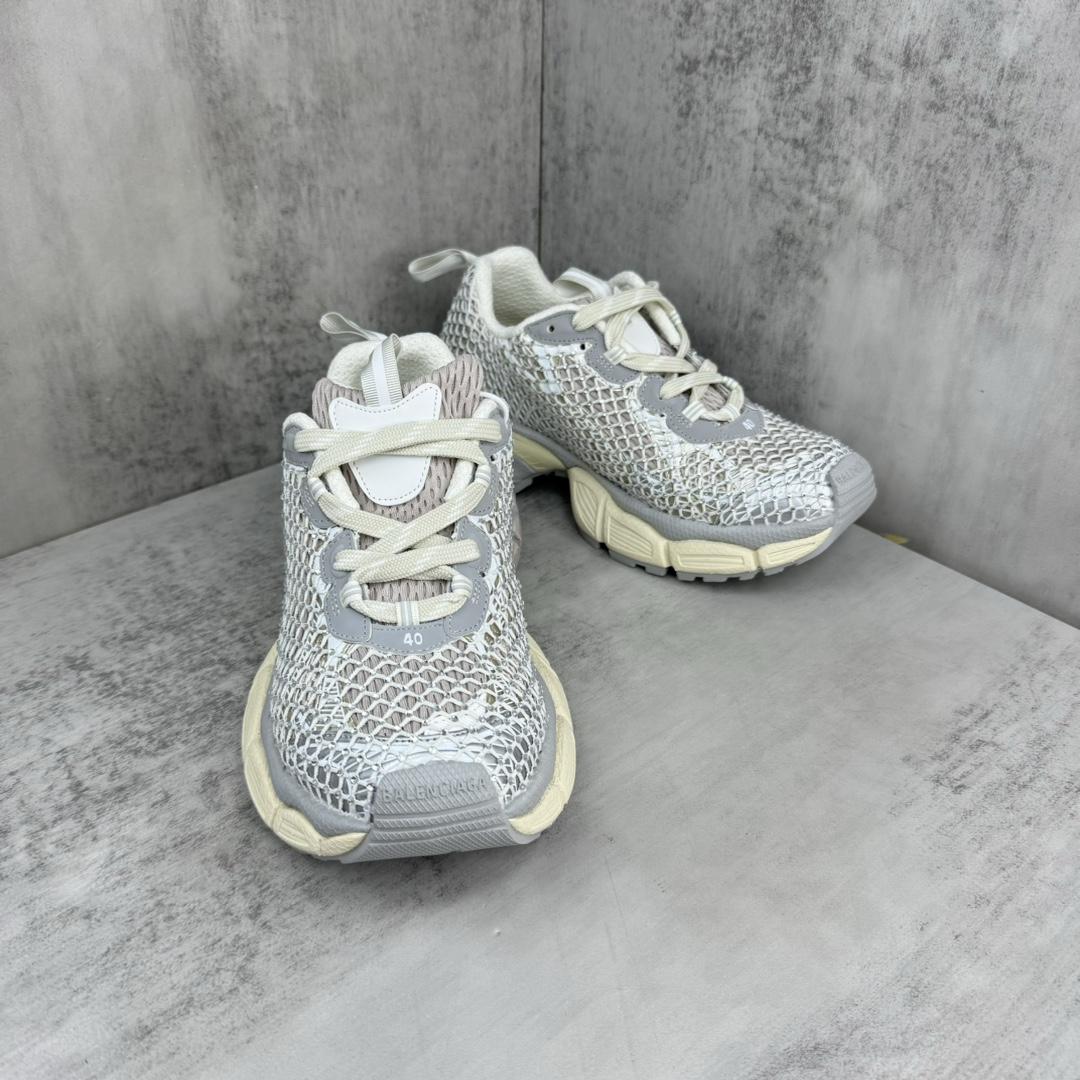 Balenciaga 3XL Fishnet Sneaker In Eggshell And Crystal Mesh - PerfectKickZ