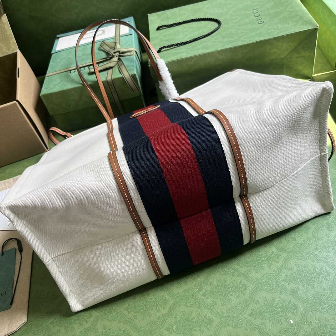 Gucci Interlocking G Large Canvas Tote Bag   44-35-22.5cm - PerfectKickZ