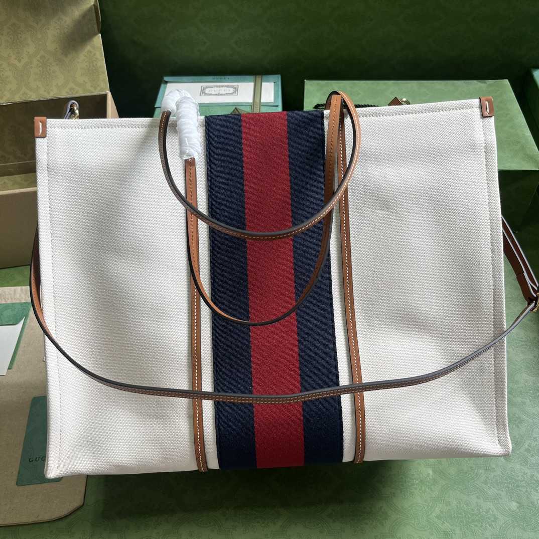 Gucci Interlocking G Large Canvas Tote Bag   44-35-22.5cm - PerfectKickZ
