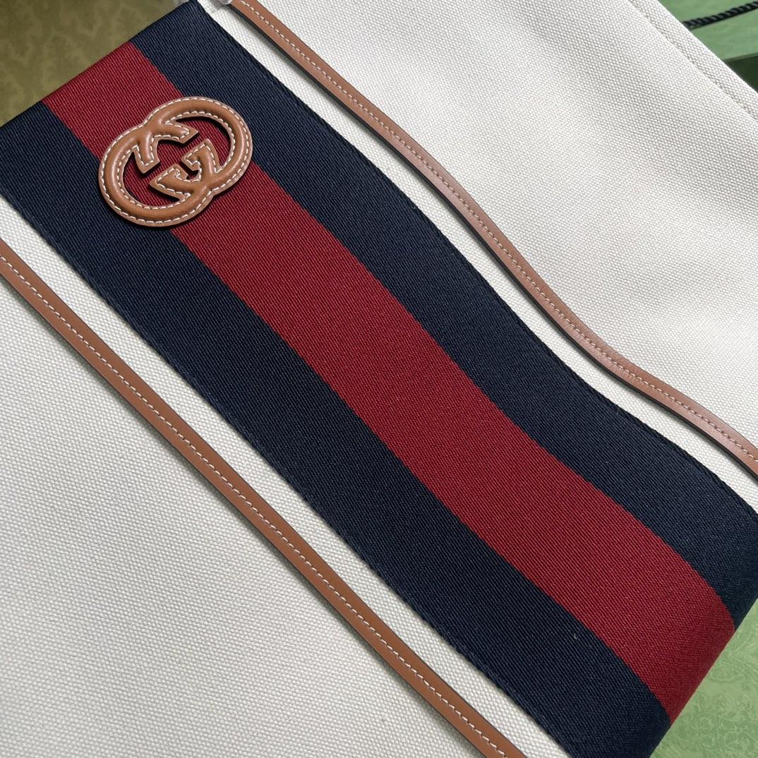 Gucci Interlocking G Large Canvas Tote Bag   44-35-22.5cm - 