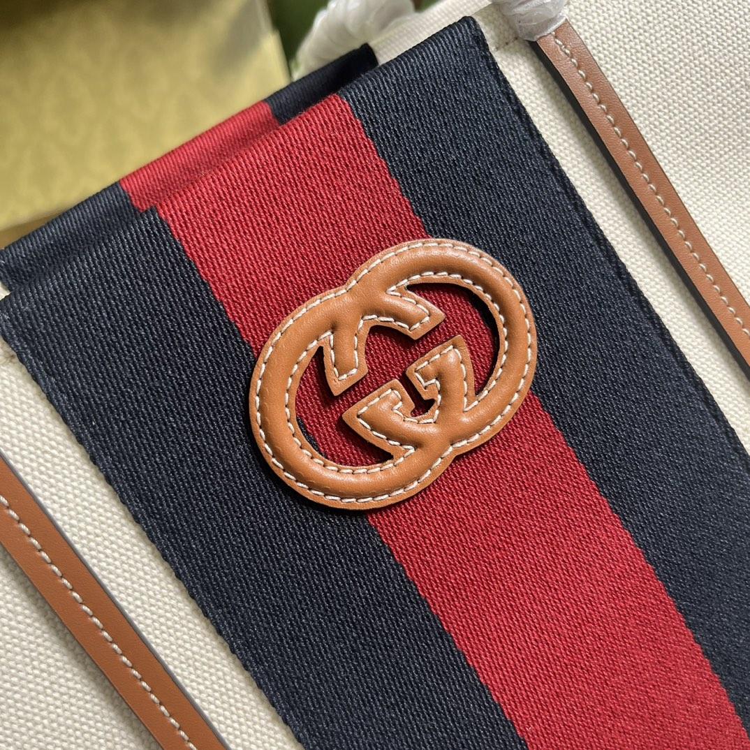 Gucci Interlocking G Large Canvas Tote Bag   44-35-22.5cm - 
