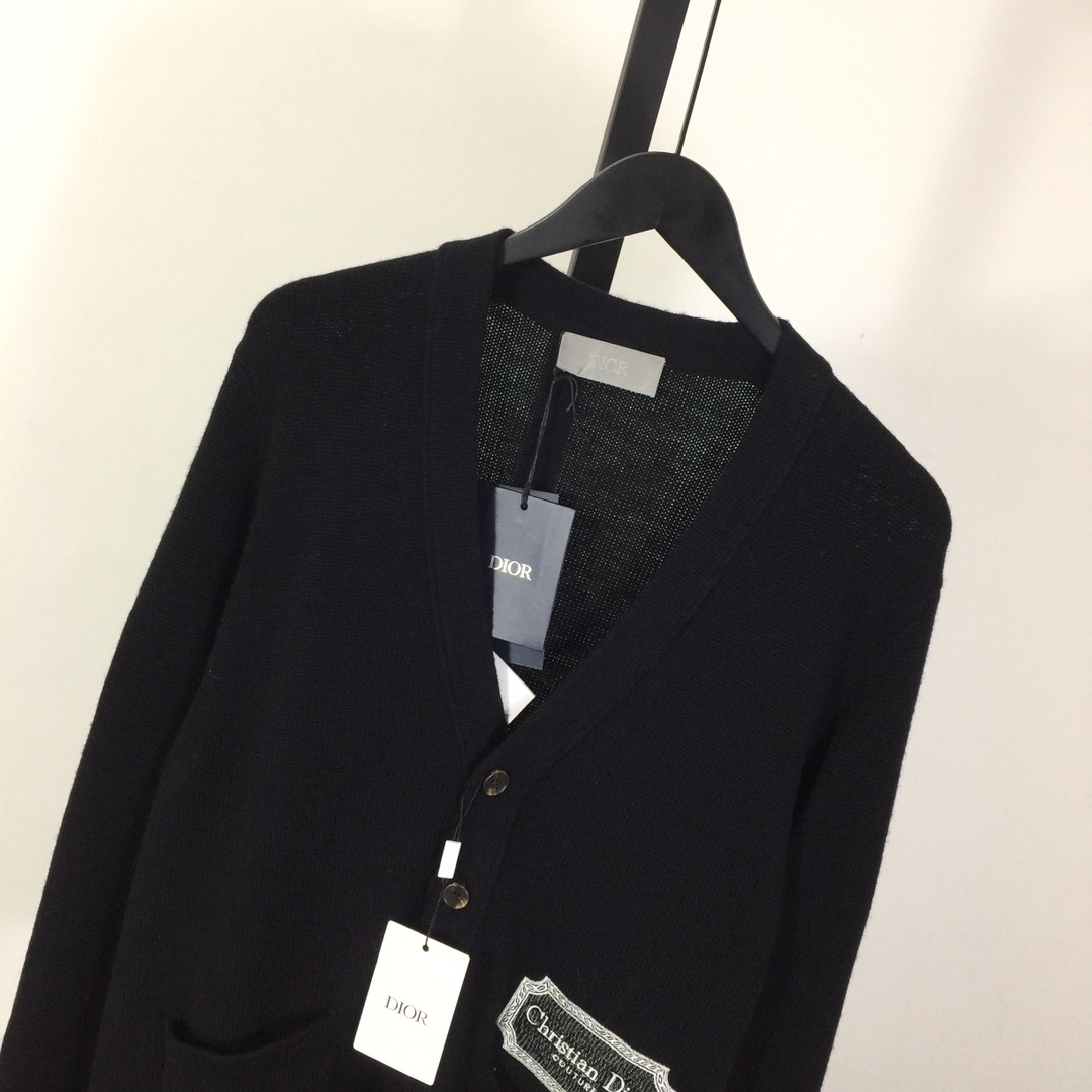 Dior Embroidered Logo Cashmere Cardigan - PerfectKickZ