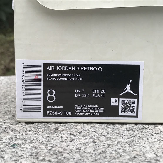  Air Jordan 3 Basketball Shoes    FZ5649-100 - PerfectKickZ