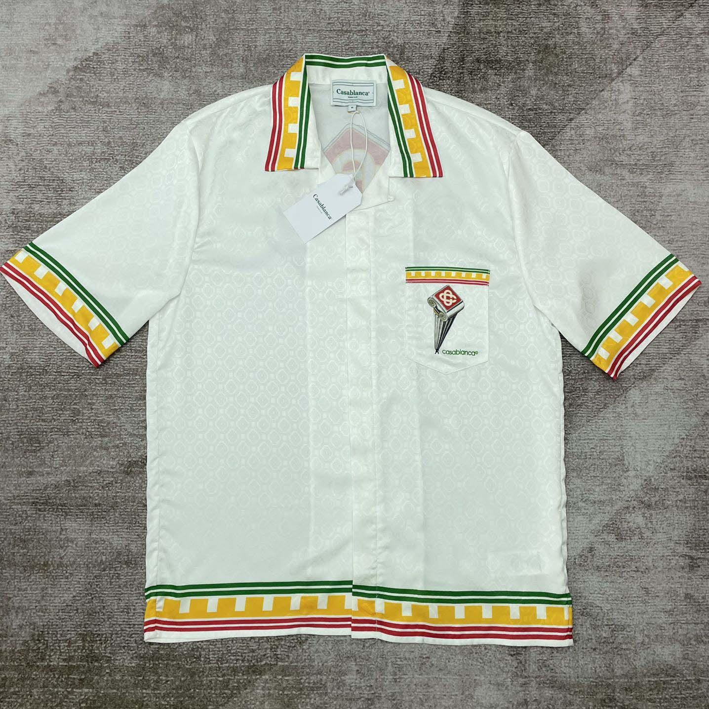 Casablanca Logo Monogram Pattern Shirt - PerfectKickZ