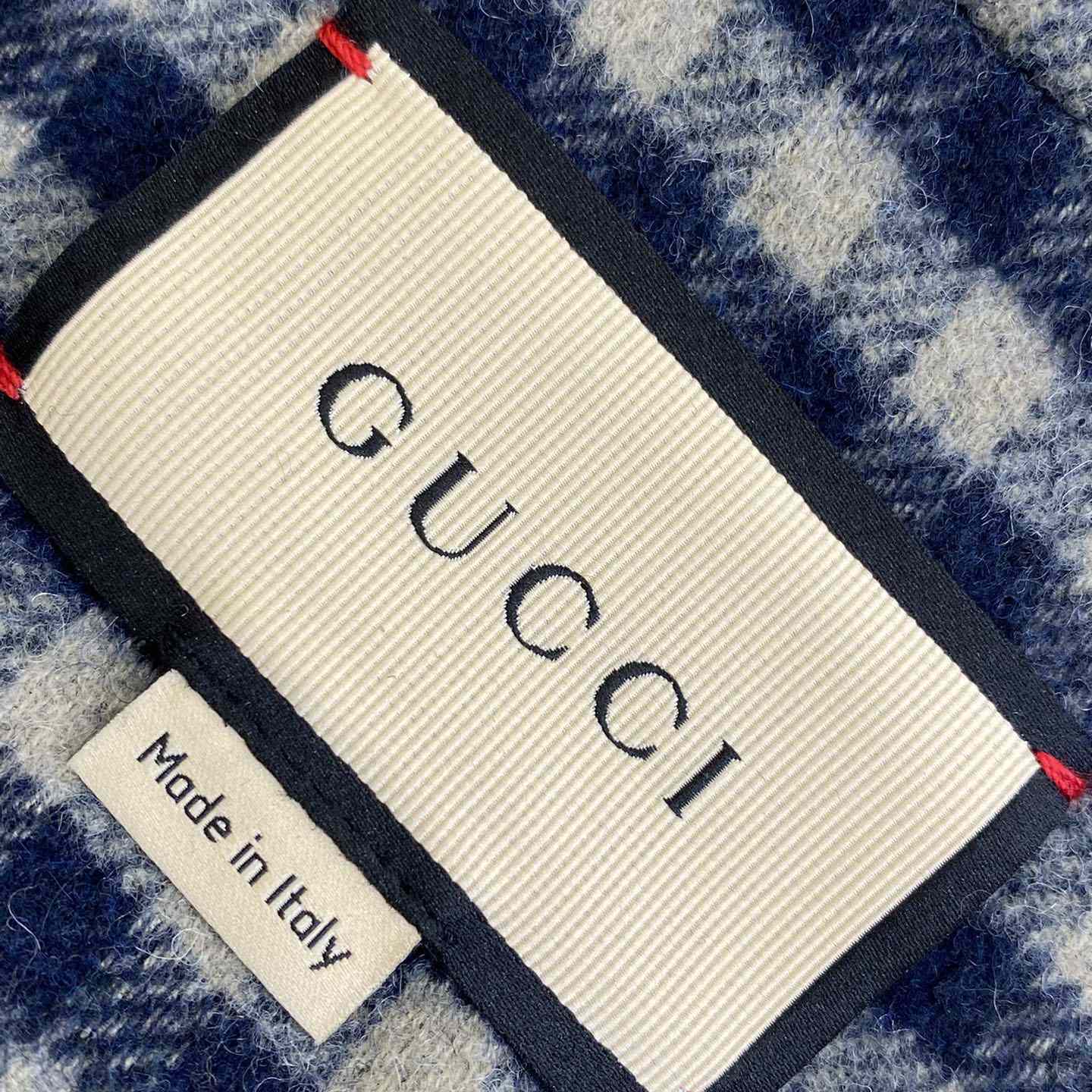 Gucci Wool Gingham Jacket With Interlocking G  - PerfectKickZ