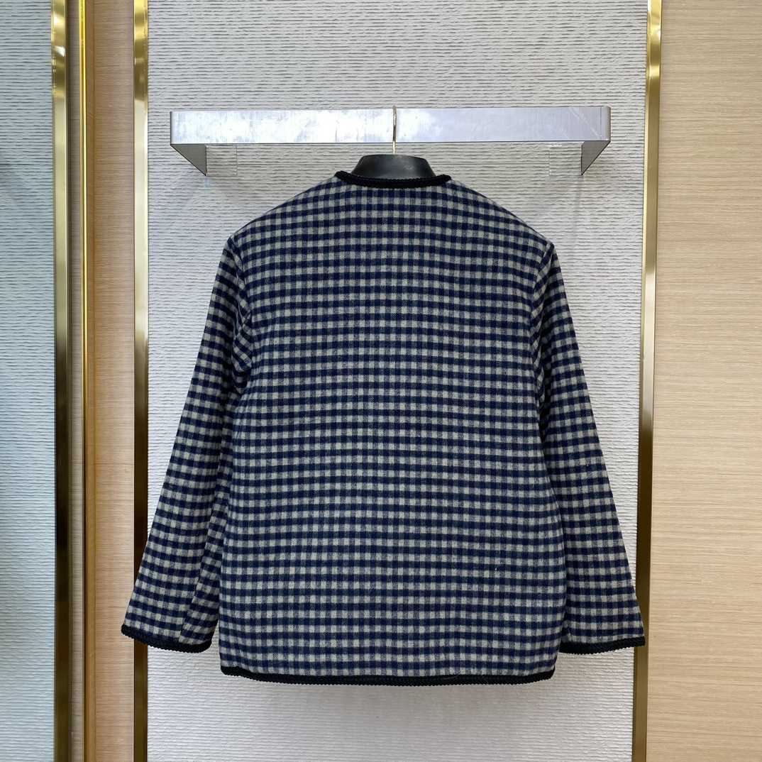 Gucci Wool Gingham Jacket With Interlocking G  - 