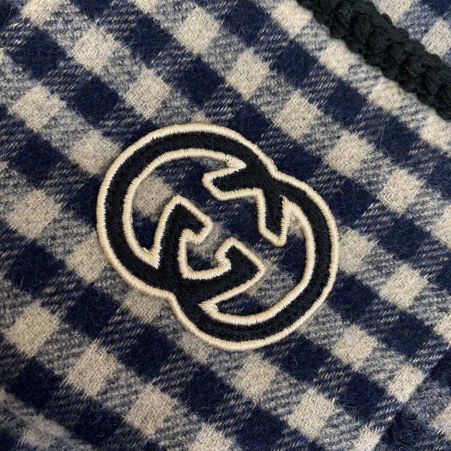 Gucci Wool Gingham Jacket With Interlocking G  - 