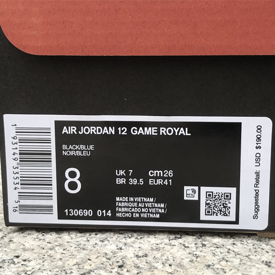 Air Jordan 12 “Game Royal” Sneaker  130690-014 - PerfectKickZ