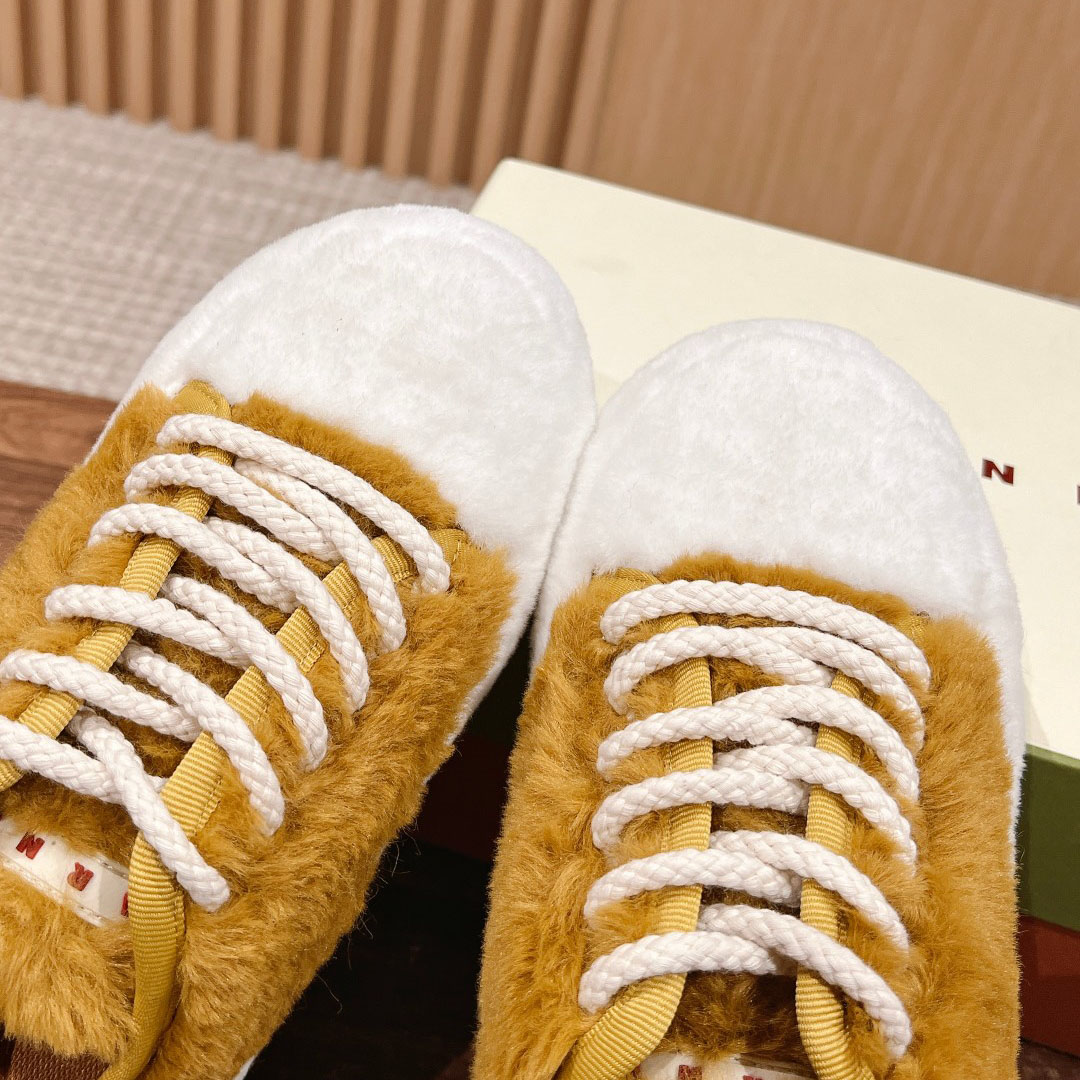 Marni Beige Teddy Tennis Sneaker - PerfectKickZ