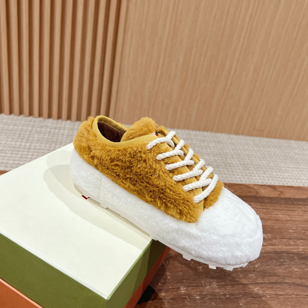 Marni Beige Teddy Tennis Sneaker - PerfectKickZ