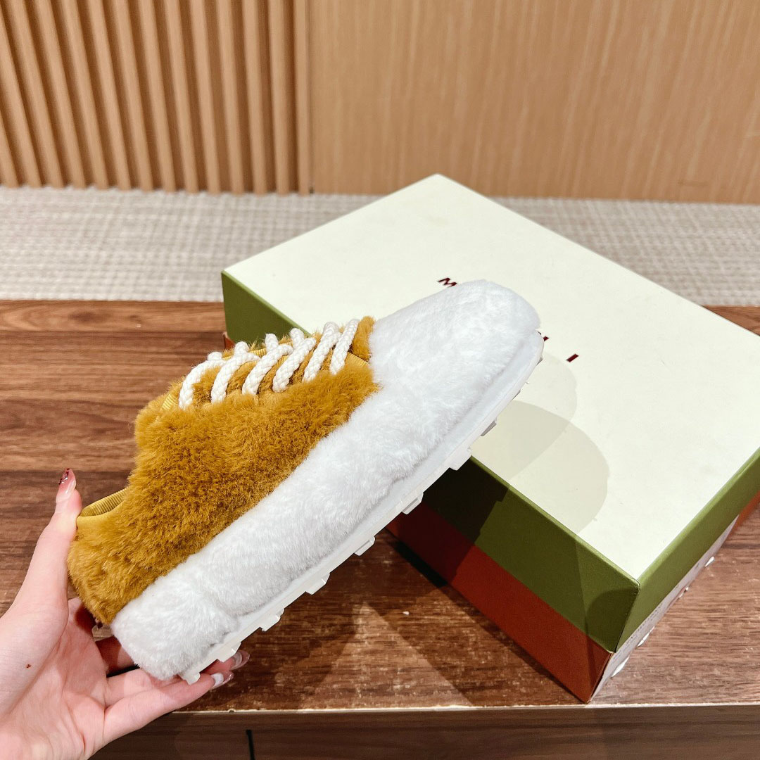 Marni Beige Teddy Tennis Sneaker - PerfectKickZ