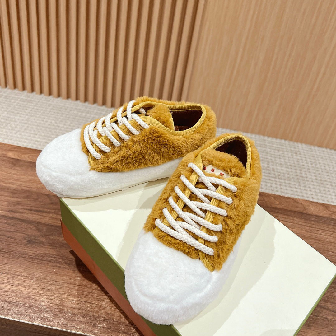Marni Beige Teddy Tennis Sneaker - PerfectKickZ