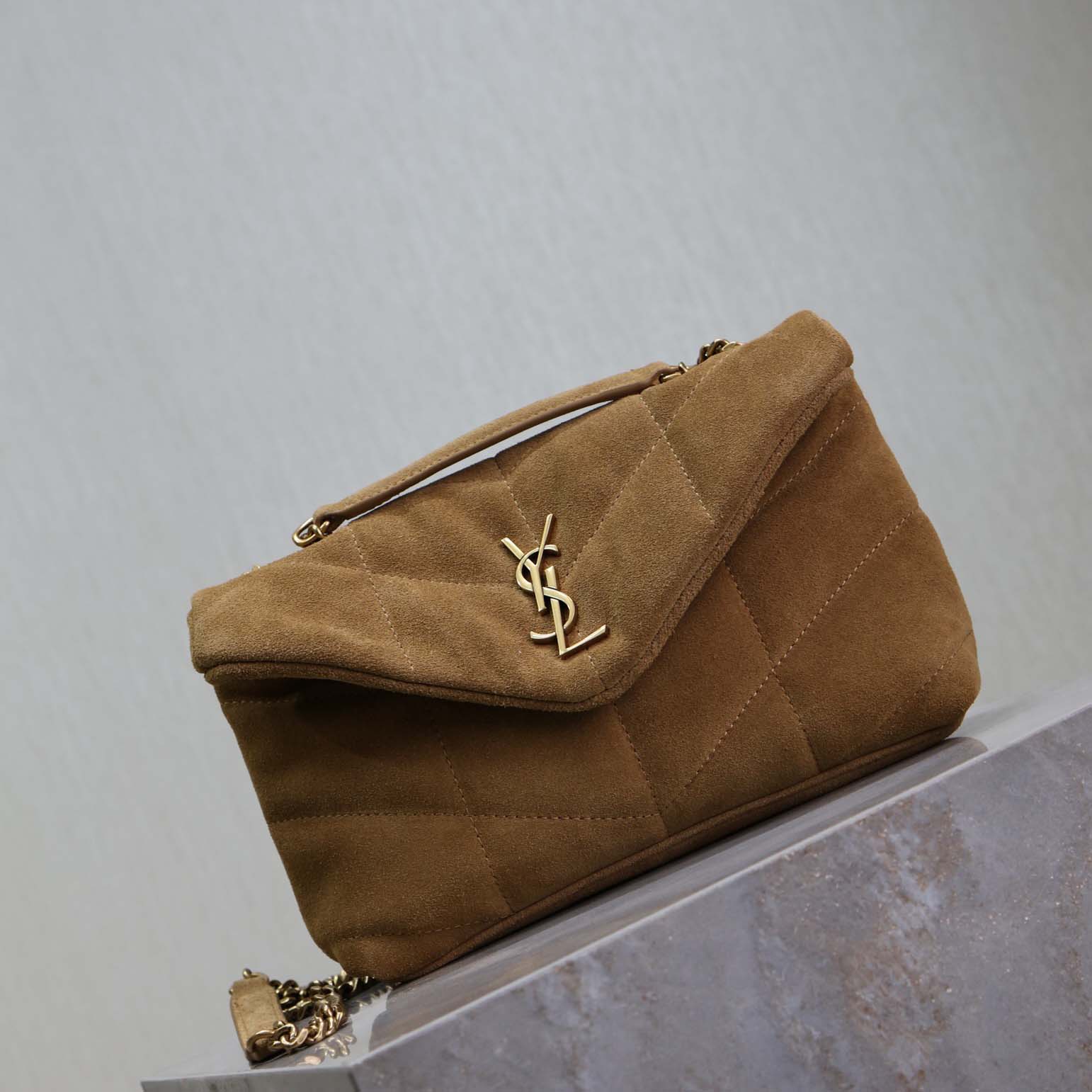 Saint Laurent Toy Puffer In Suede - PerfectKickZ