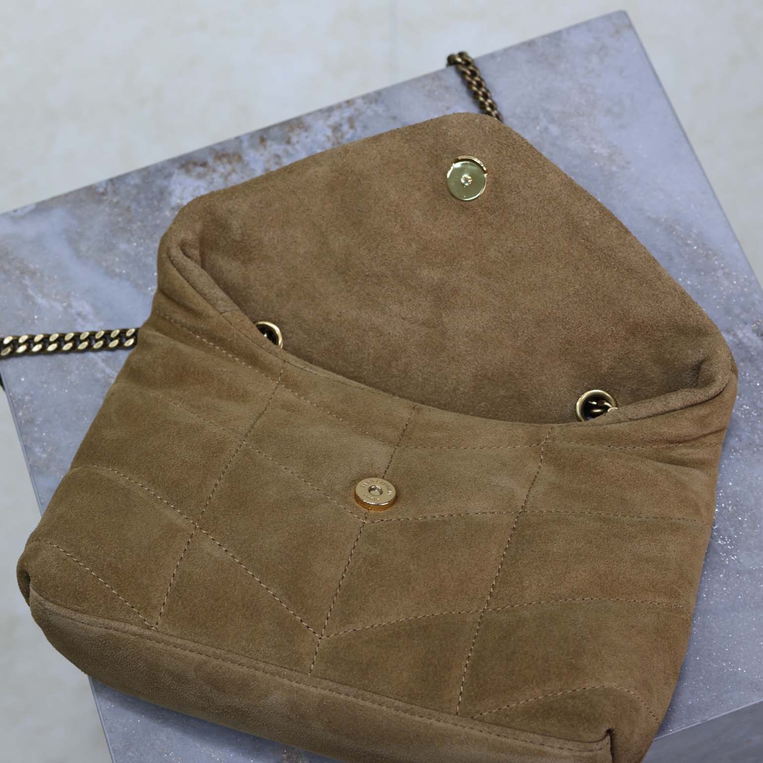 Saint Laurent Toy Puffer In Suede - PerfectKickZ