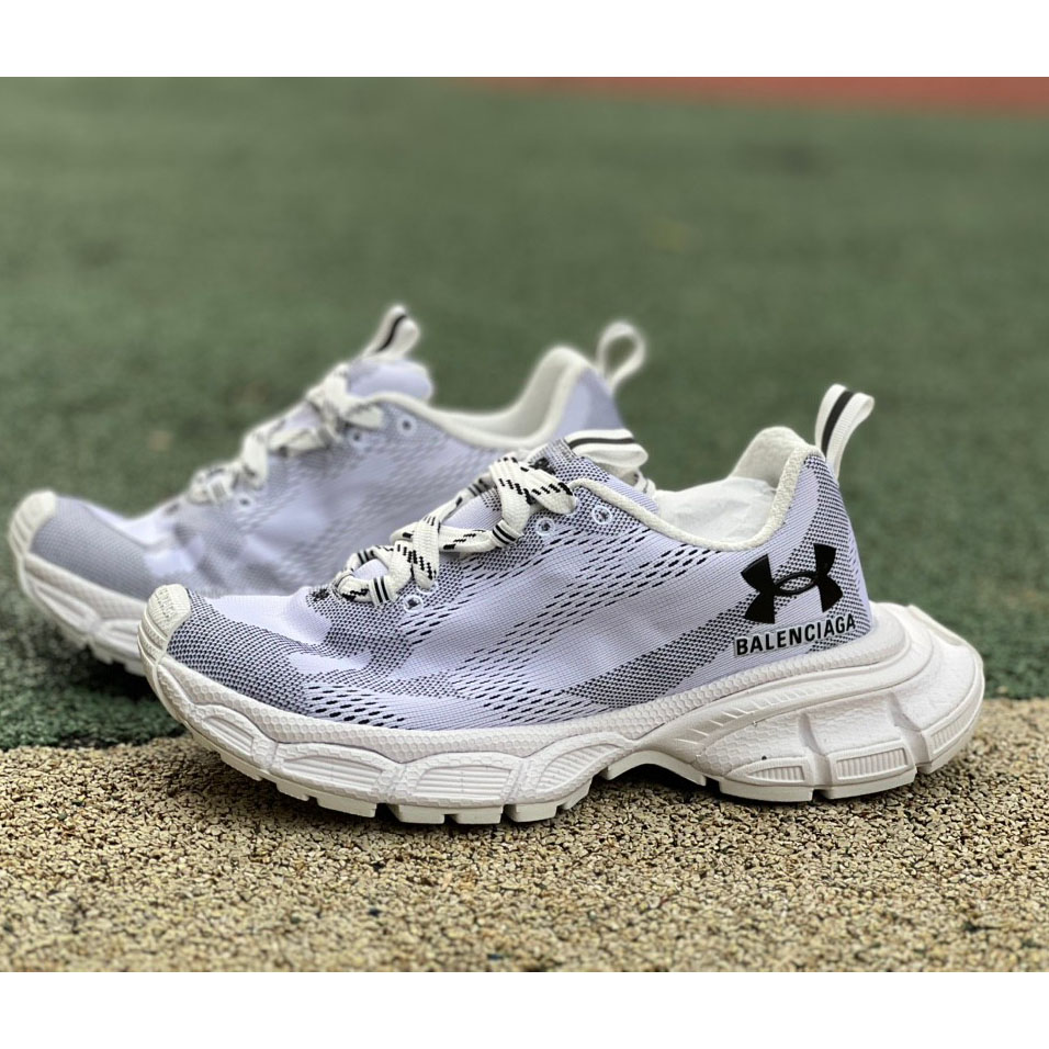 Balenciaga Under Armour® 3XL Knit Sneaker In White And Black Polyester - PerfectKickZ