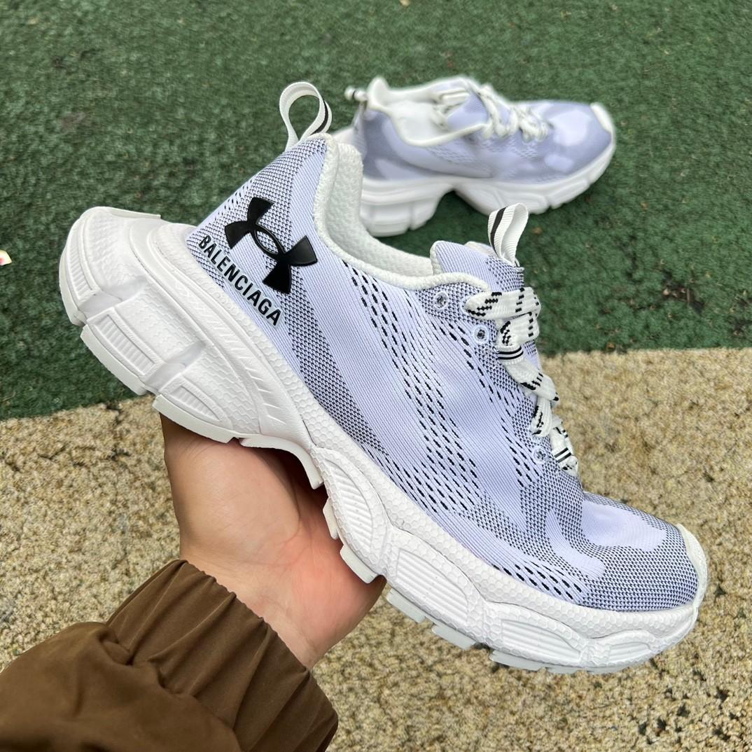 Balenciaga Under Armour® 3XL Knit Sneaker In White And Black Polyester - PerfectKickZ