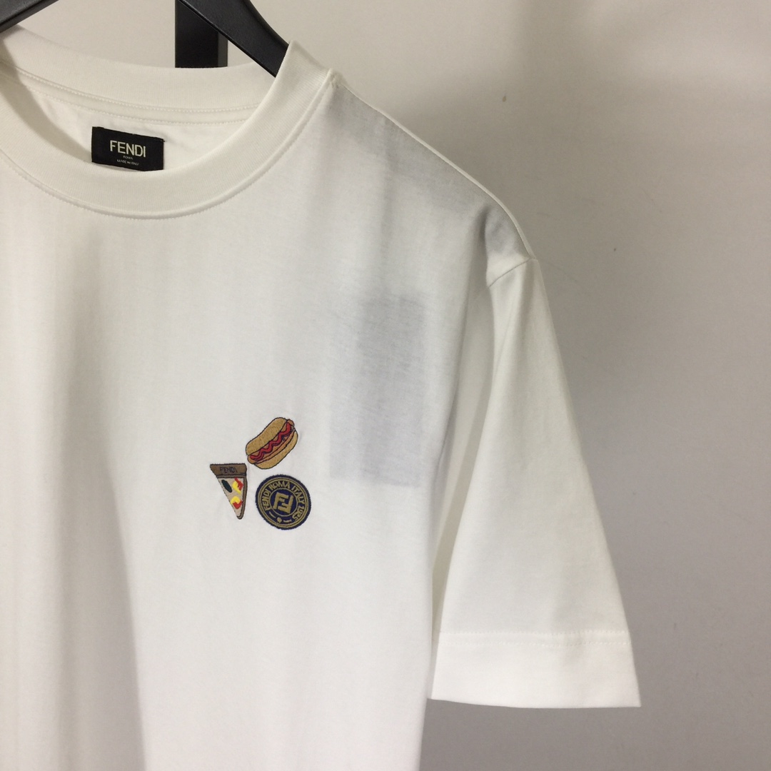 Fendi White Cotton Fendilicious T-shirt - PerfectKickZ