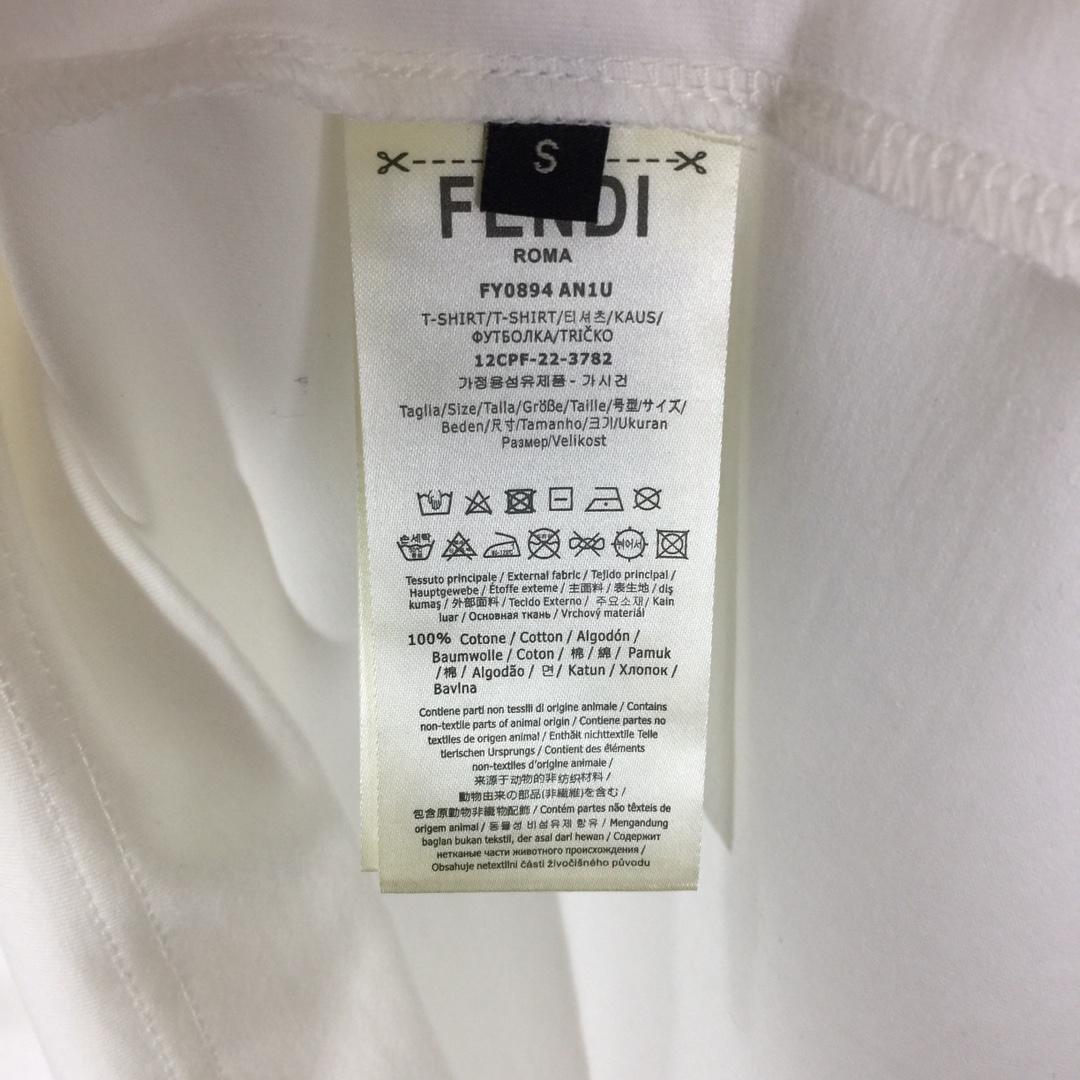 Fendi White Cotton Fendilicious T-shirt - PerfectKickZ