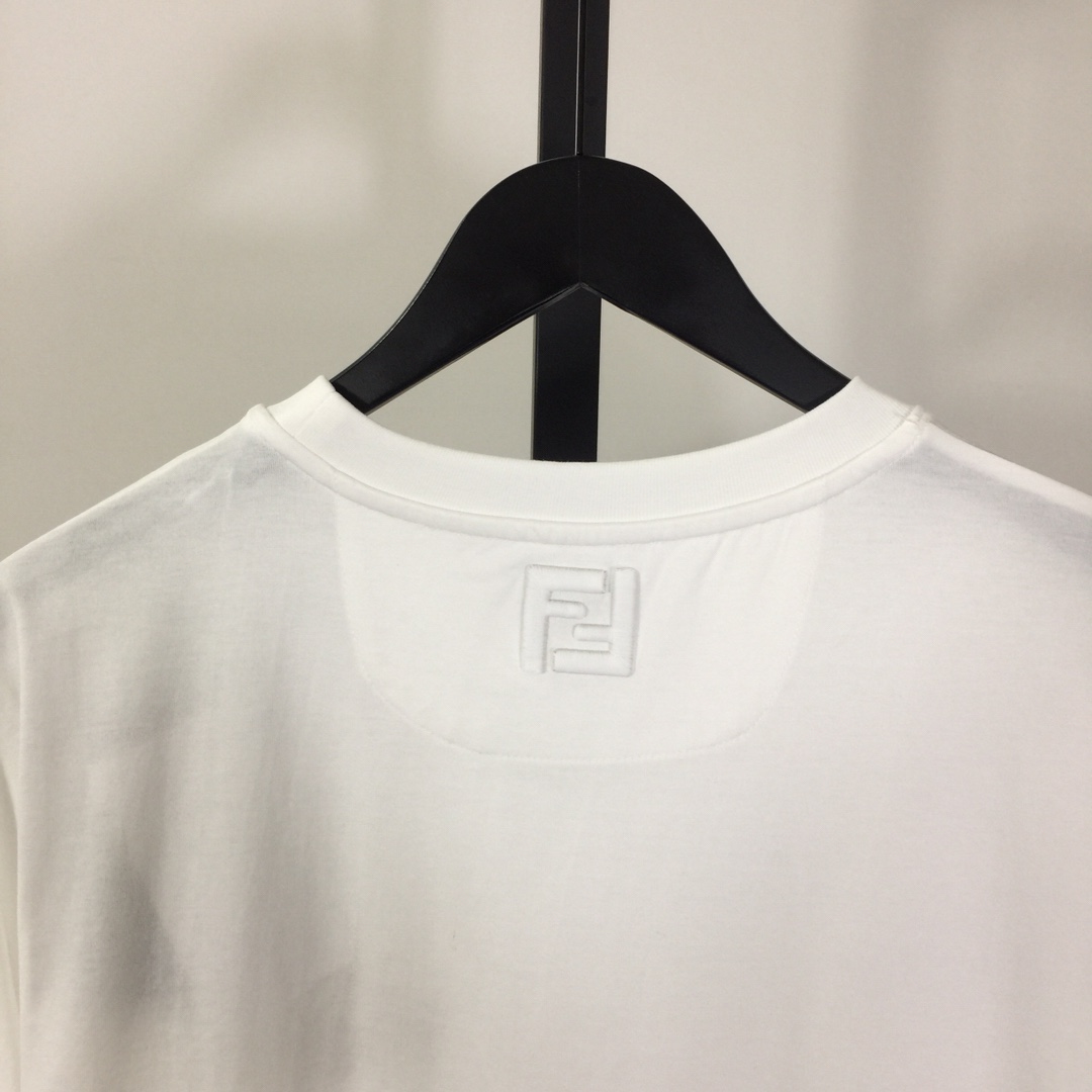 Fendi White Cotton Fendilicious T-shirt - PerfectKickZ
