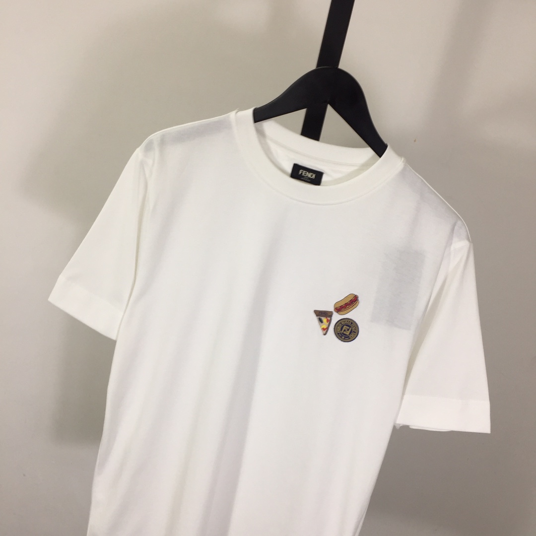Fendi White Cotton Fendilicious T-shirt - PerfectKickZ