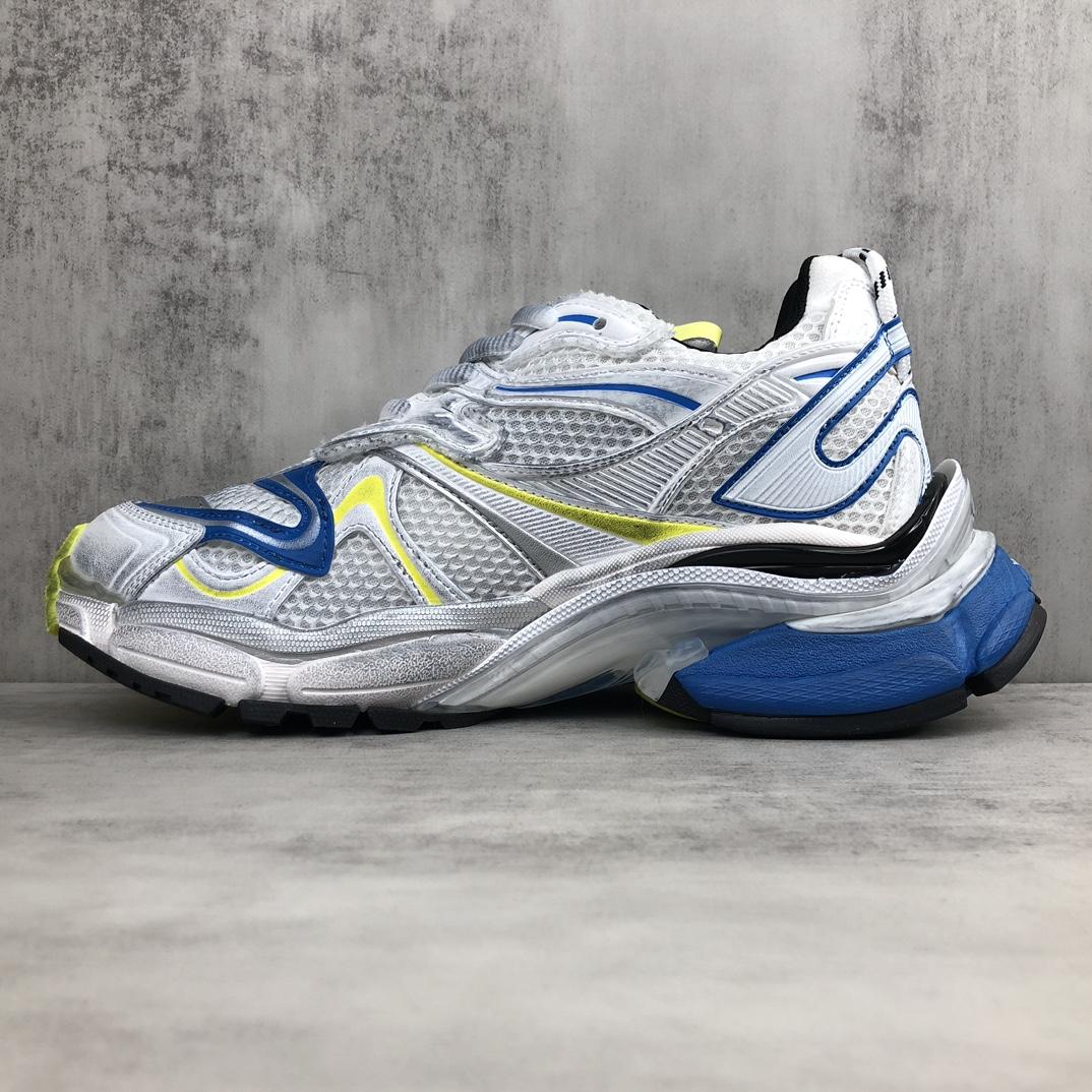 Balenciaga Runner 2.0 Sneaker In White, Yellow And Blue Mesh And Polyurethane - PerfectKickZ