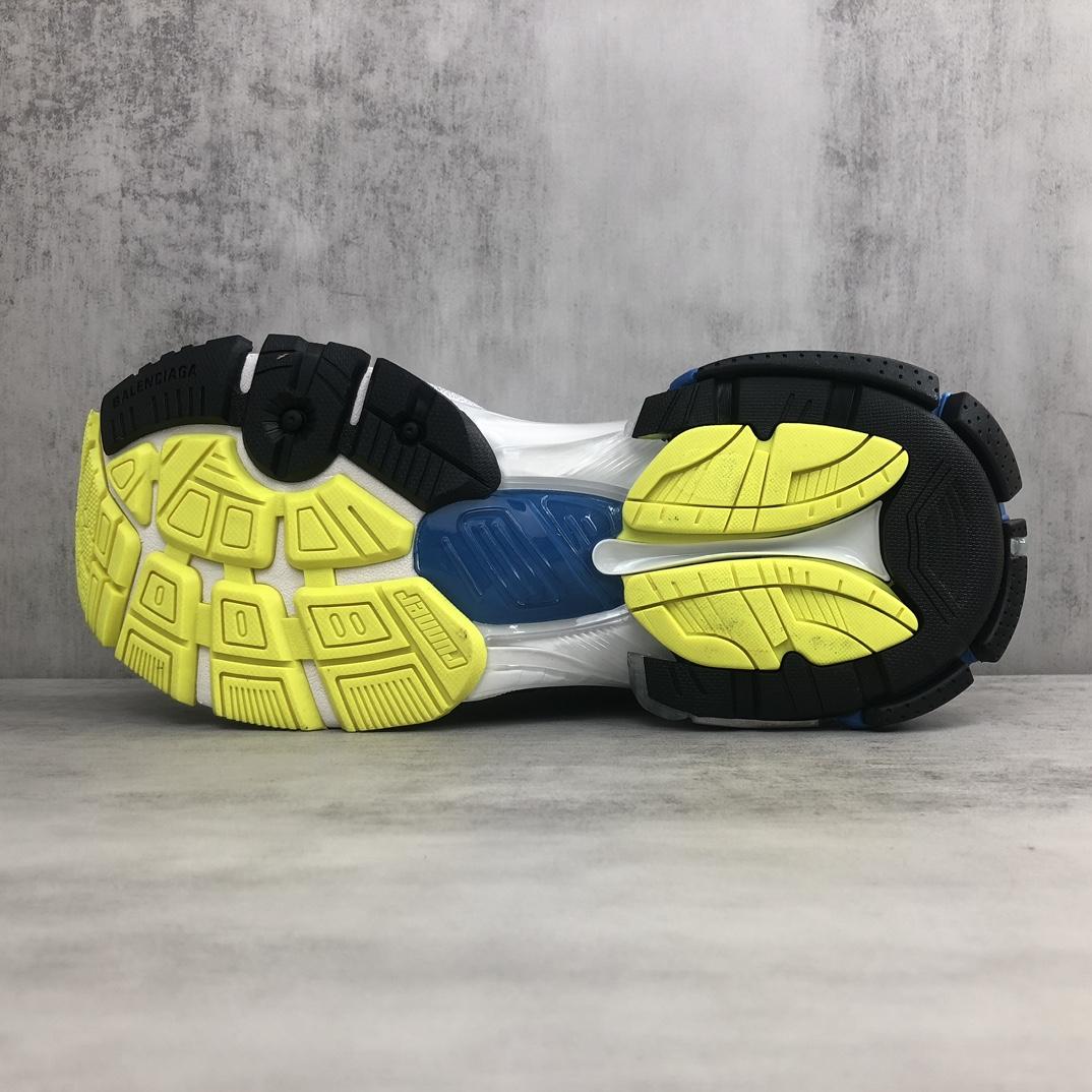Balenciaga Runner 2.0 Sneaker In White, Yellow And Blue Mesh And Polyurethane - PerfectKickZ