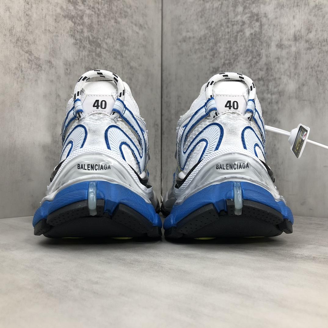 Balenciaga Runner 2.0 Sneaker In White, Yellow And Blue Mesh And Polyurethane - PerfectKickZ