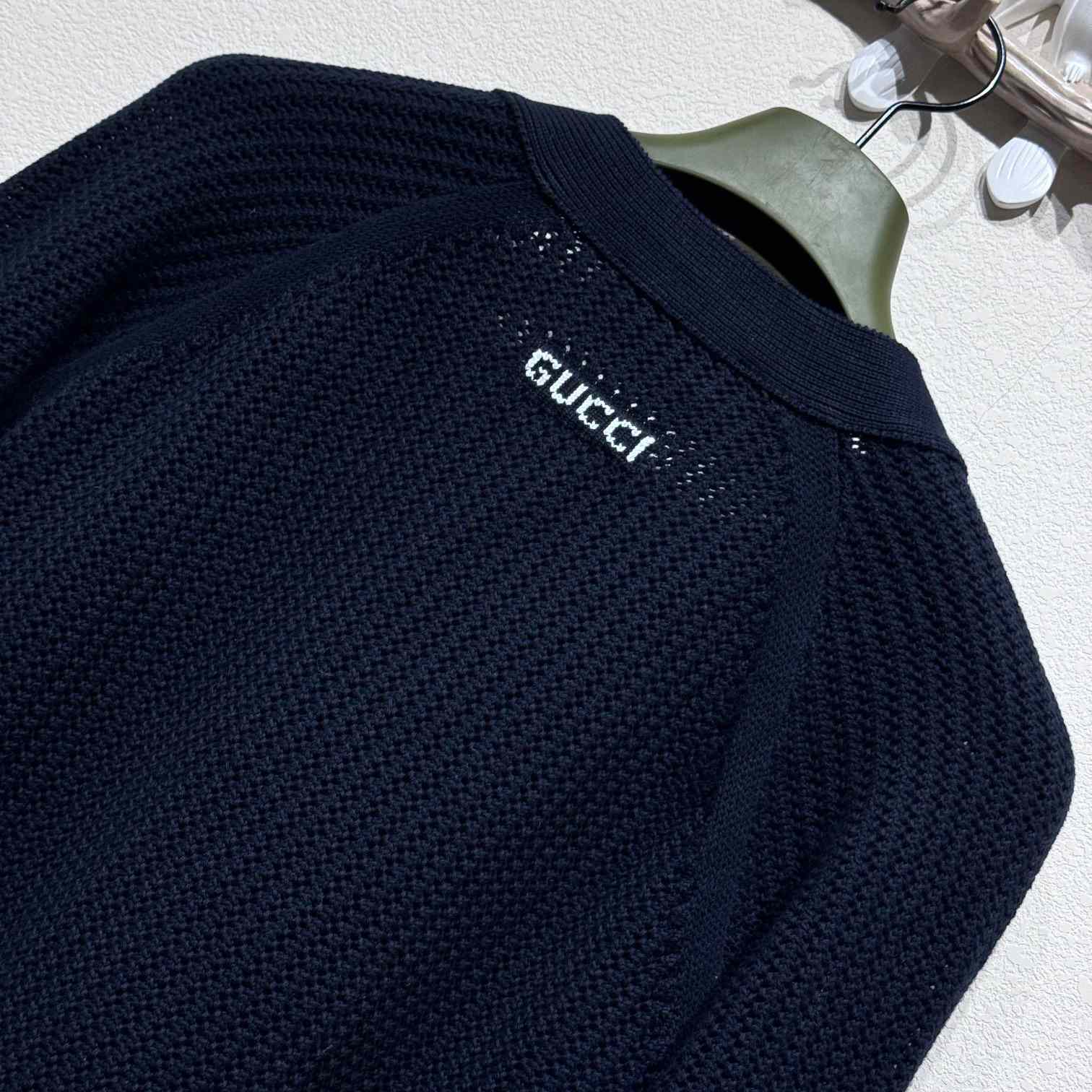 Gucci Ajour Cotton Knit Cardigan With Web - PerfectKickZ