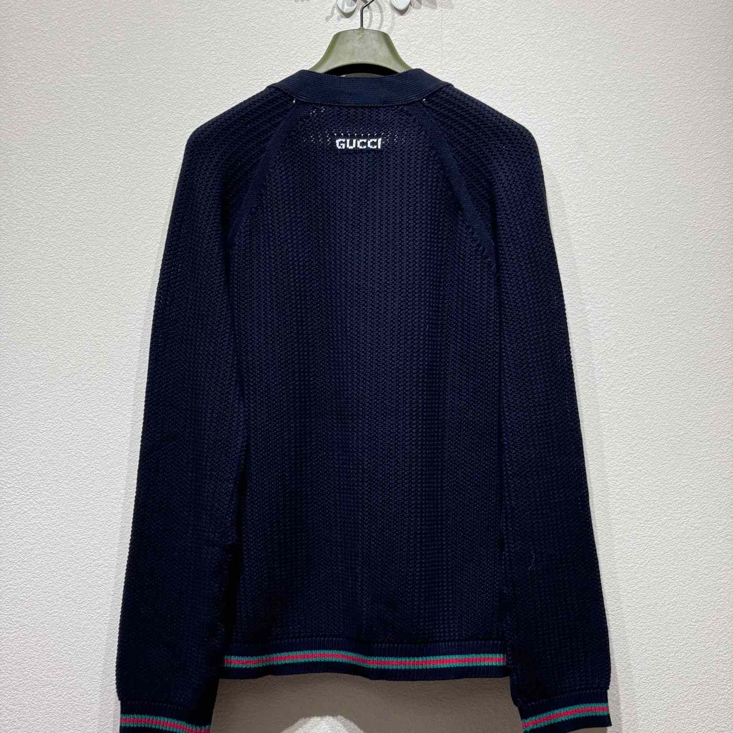 Gucci Ajour Cotton Knit Cardigan With Web - PerfectKickZ