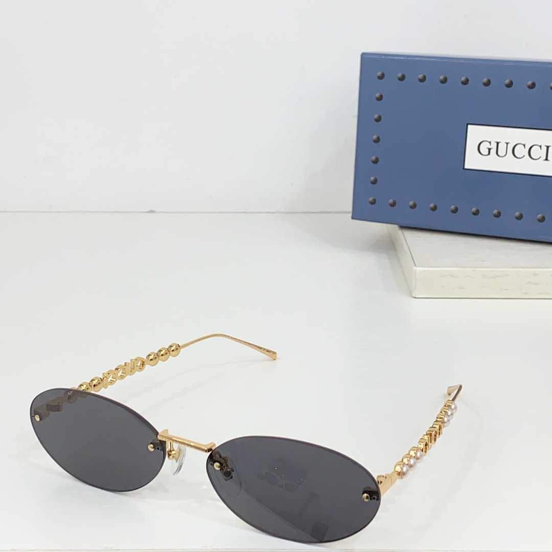 Gucci Oval Frame Sunglasses - PerfectKickZ