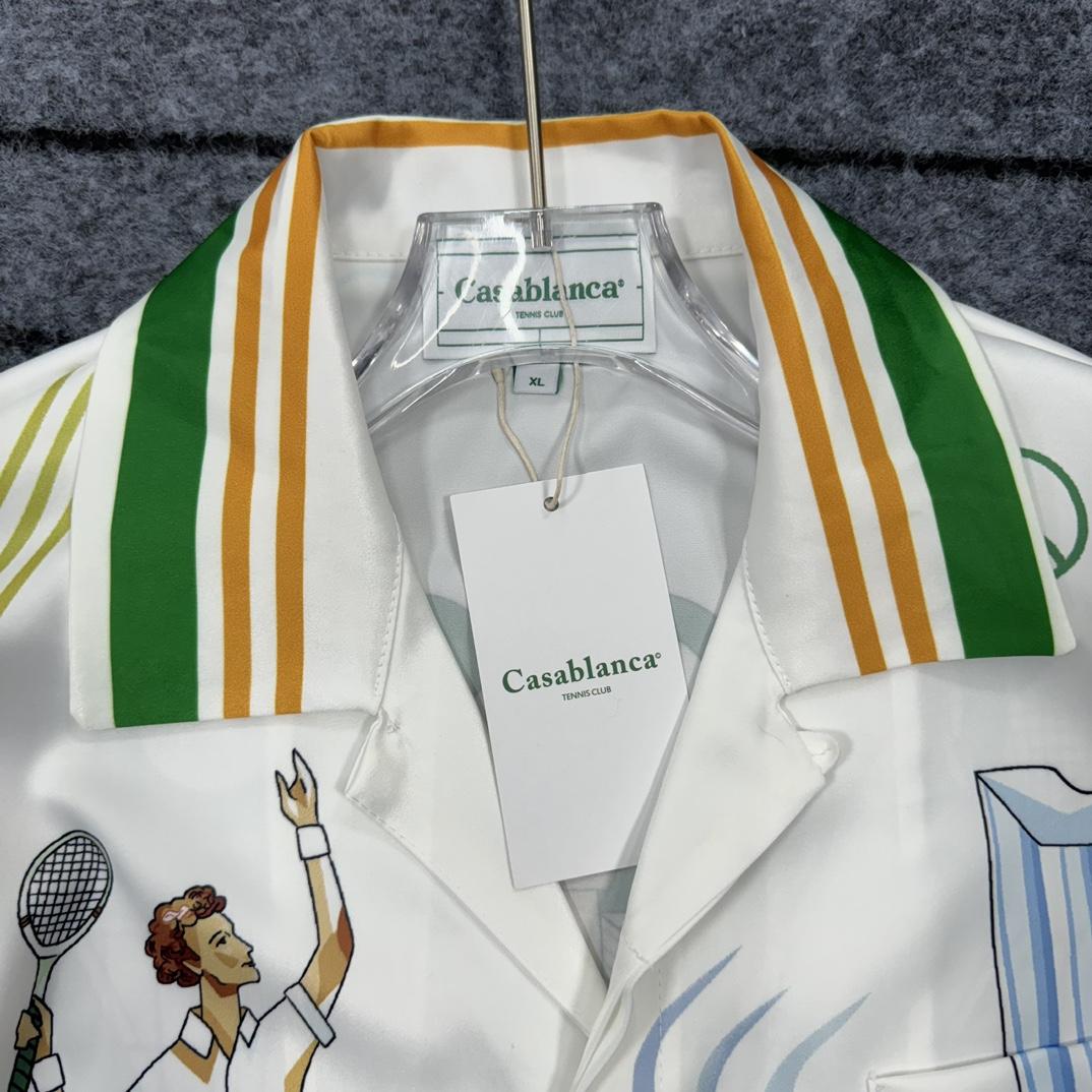 Casablanca Tennis Play Short Sleeve Linen Shirt - PerfectKickZ