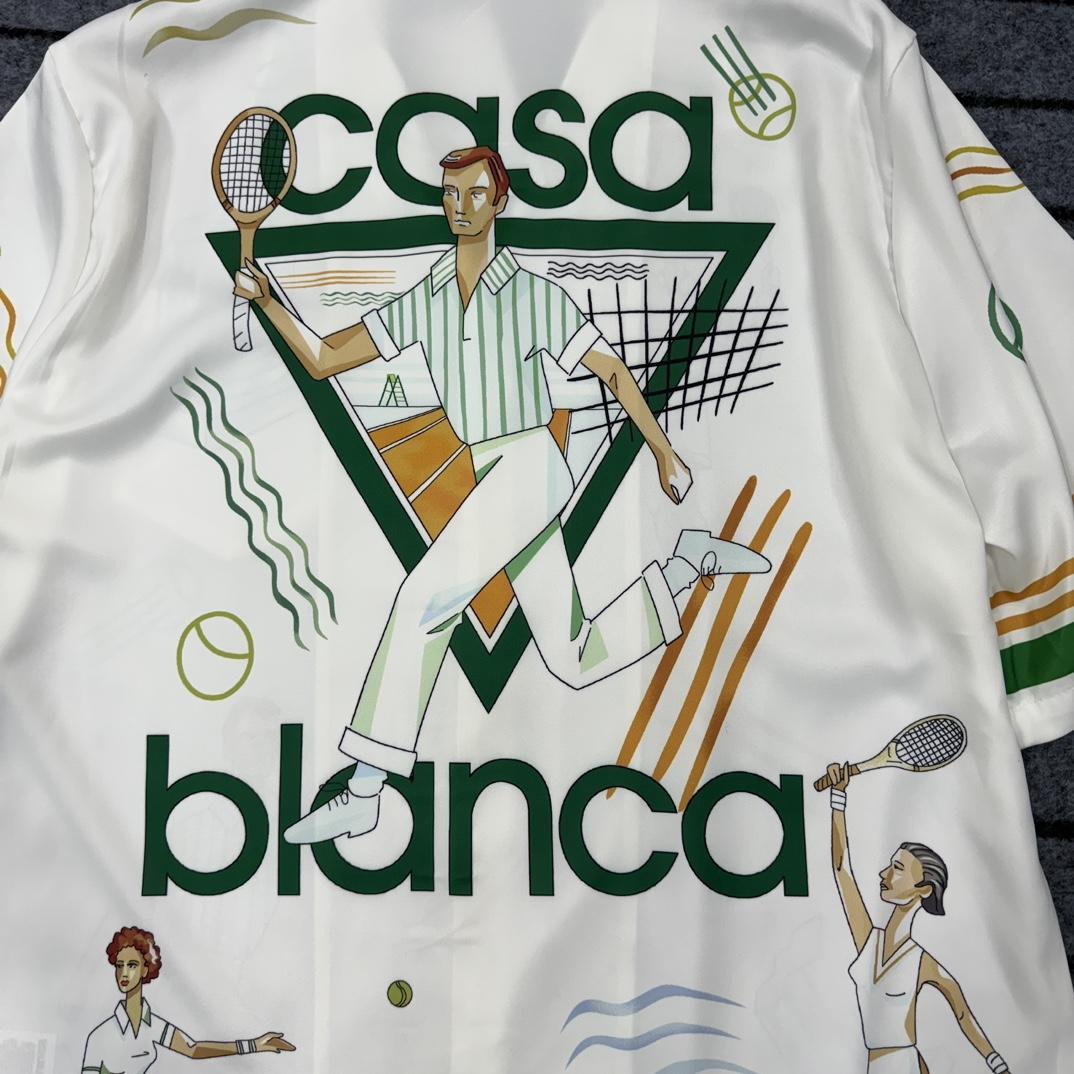 Casablanca Tennis Play Short Sleeve Linen Shirt - PerfectKickZ