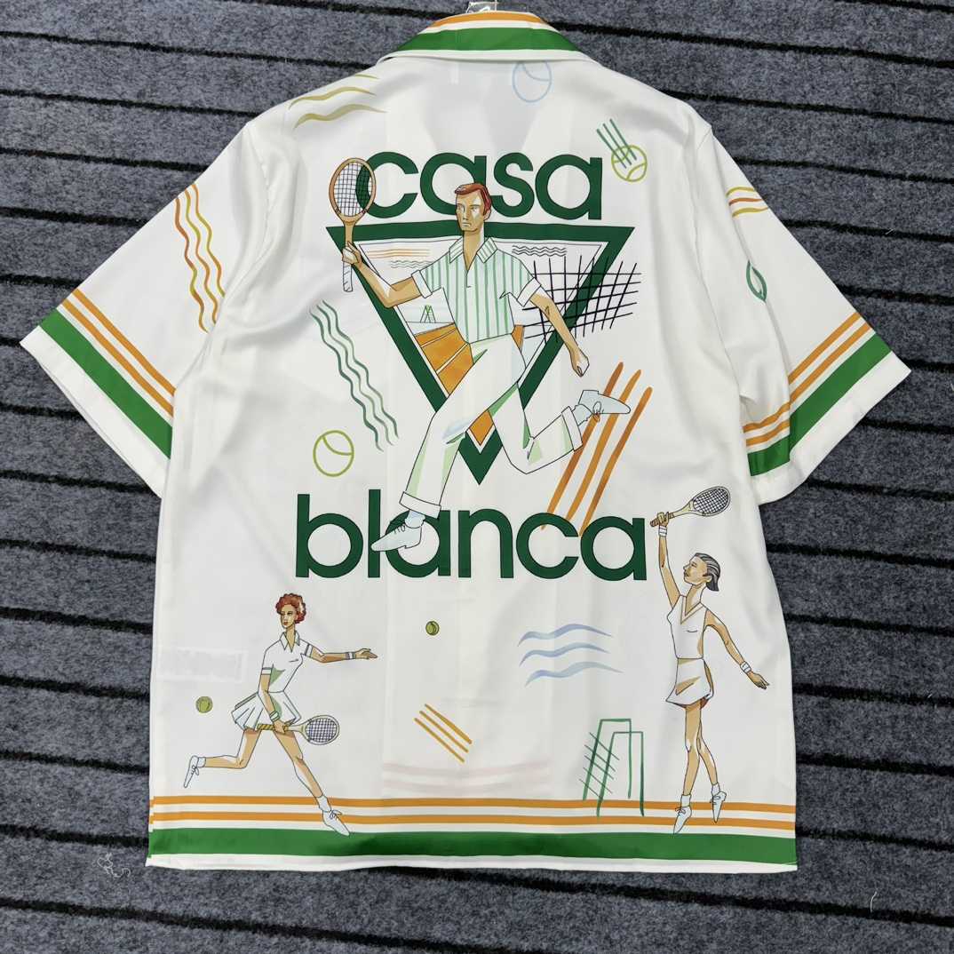 Casablanca Tennis Play Short Sleeve Linen Shirt - PerfectKickZ
