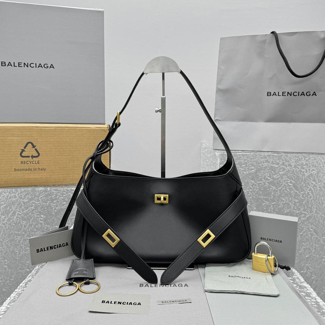 Balenciaga Bel Air Small Shoulder Bag In Black  - PerfectKickZ