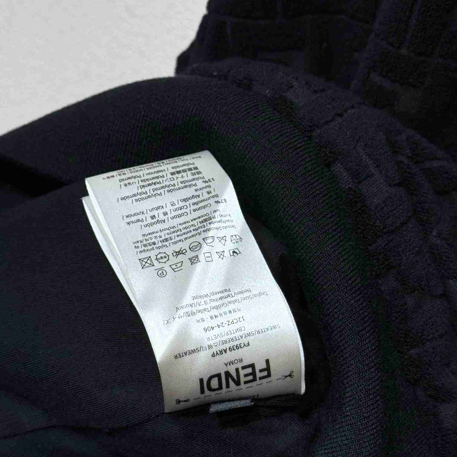 Fendi Black FF Terry Sweatshirt - PerfectKickZ
