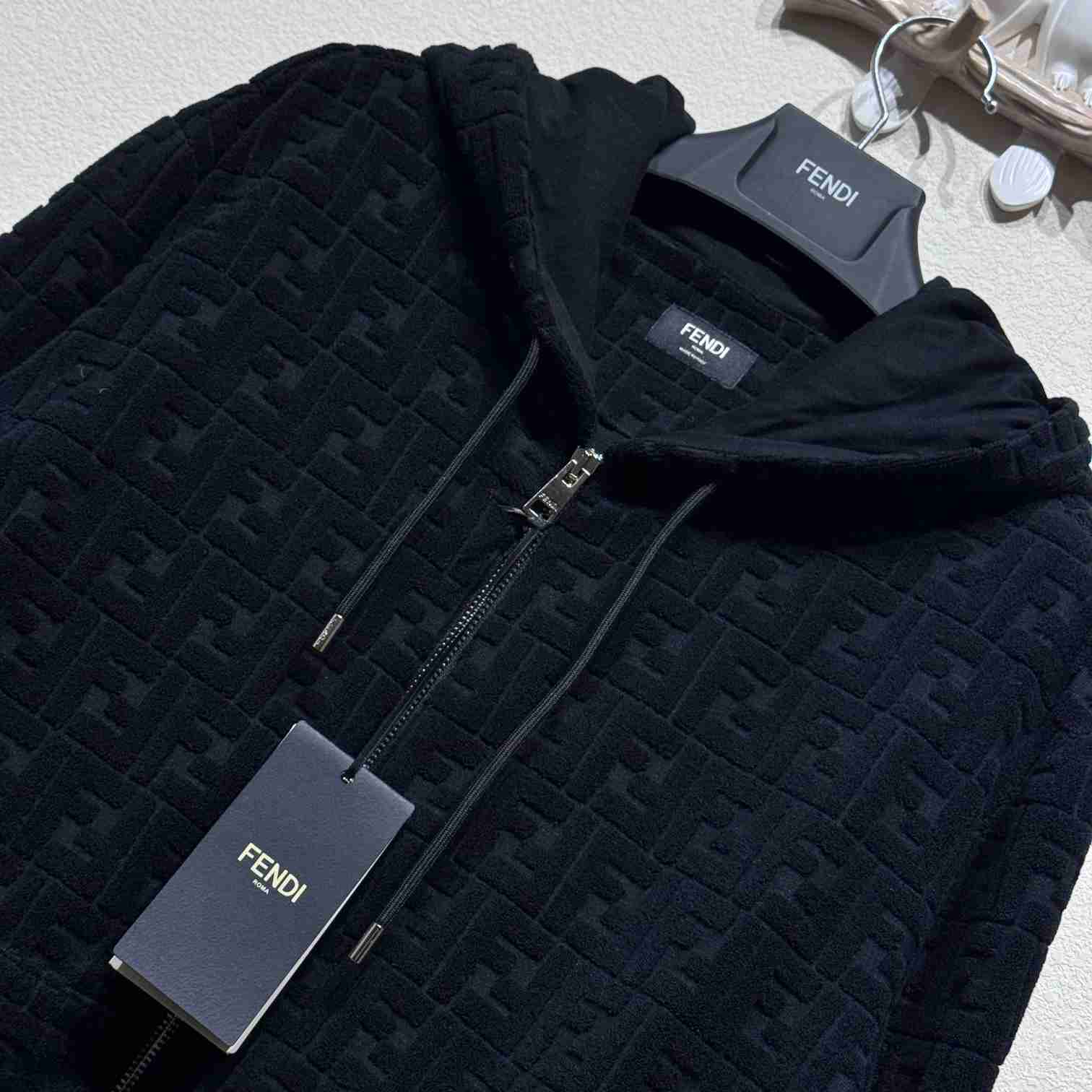 Fendi Black FF Terry Sweatshirt - PerfectKickZ