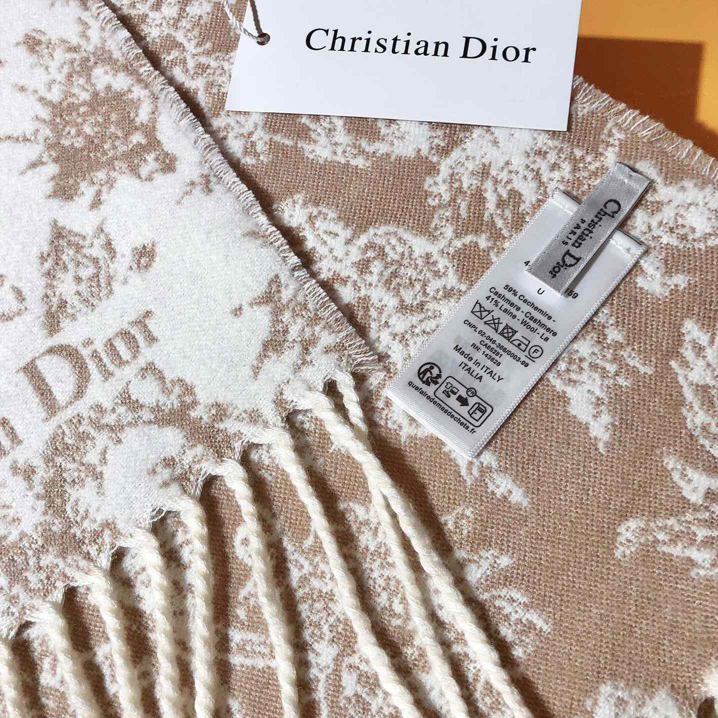 Dior Chardons Scarf Rose des Vents Cashmere And Wool - PerfectKickZ