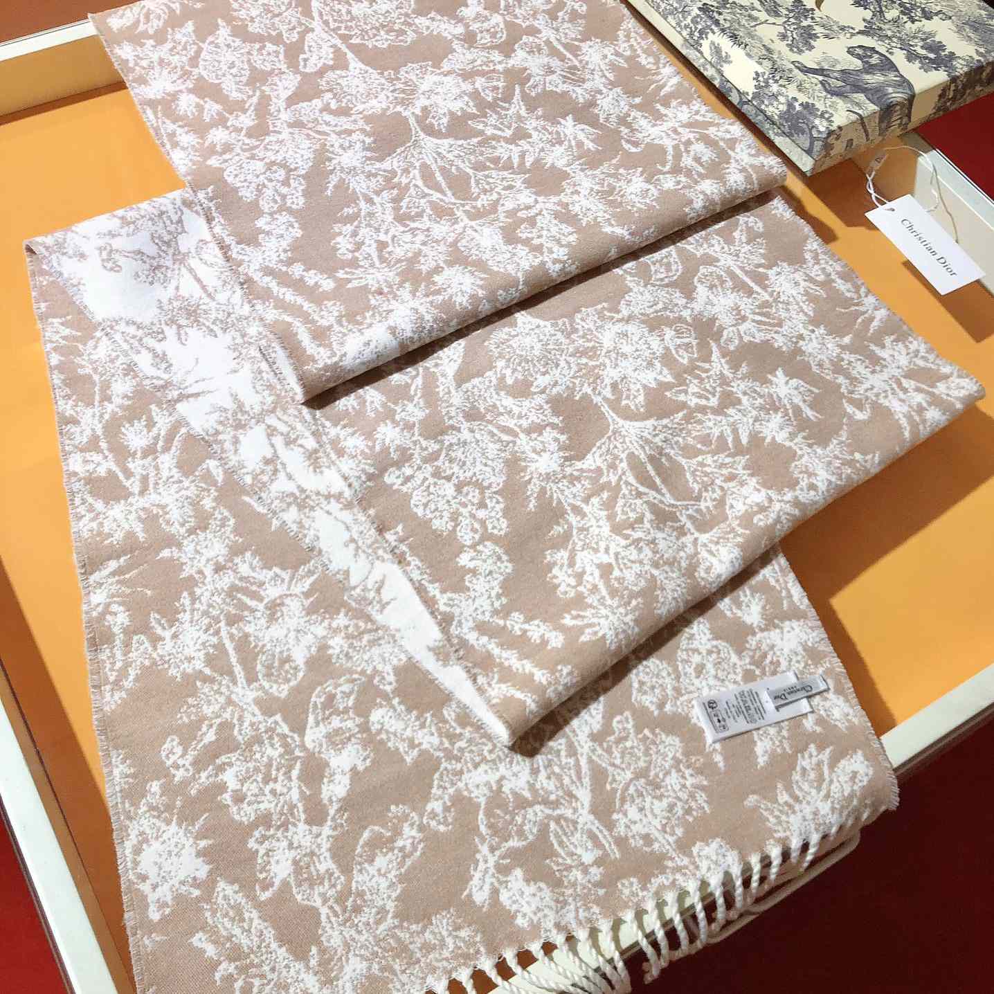 Dior Chardons Scarf Rose des Vents Cashmere And Wool - PerfectKickZ