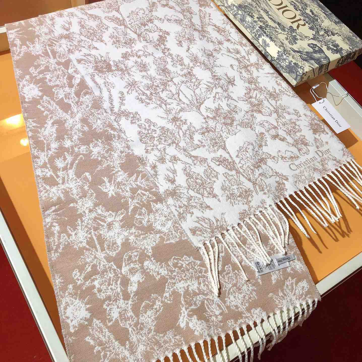 Dior Chardons Scarf Rose des Vents Cashmere And Wool - PerfectKickZ