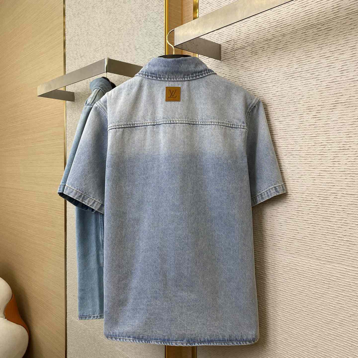 Louis Vuitton Short-Sleeved Denim Shirt  1AGJOP - PerfectKickZ