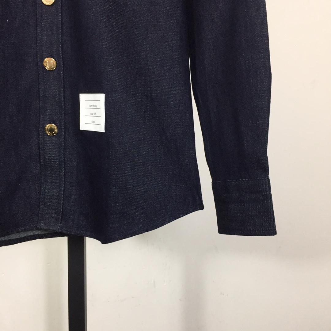Thom Browne 4-Bar Denim Button-Up Shirt - PerfectKickZ