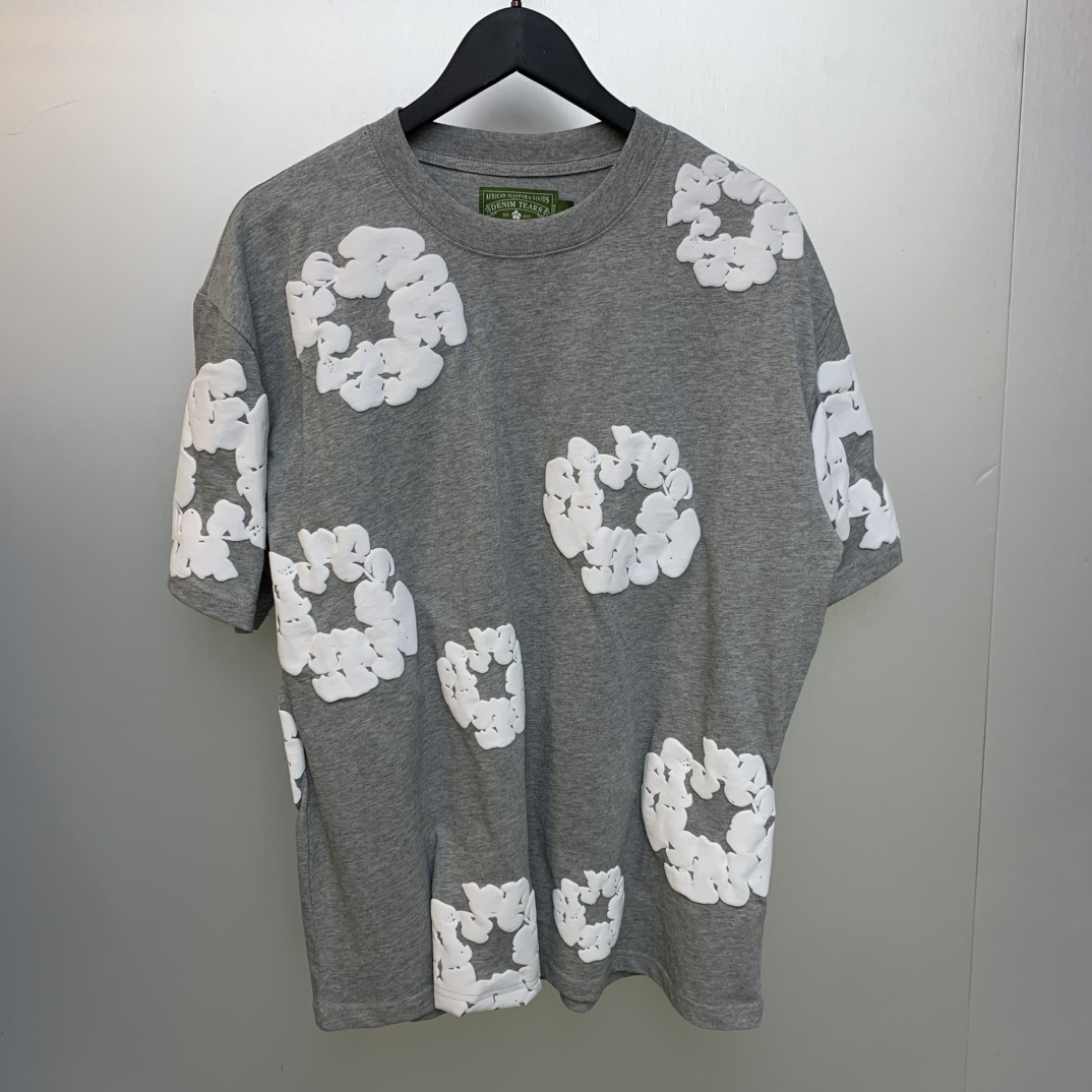 Denim Tears Cotton T-shirt In Gray - PerfectKickZ
