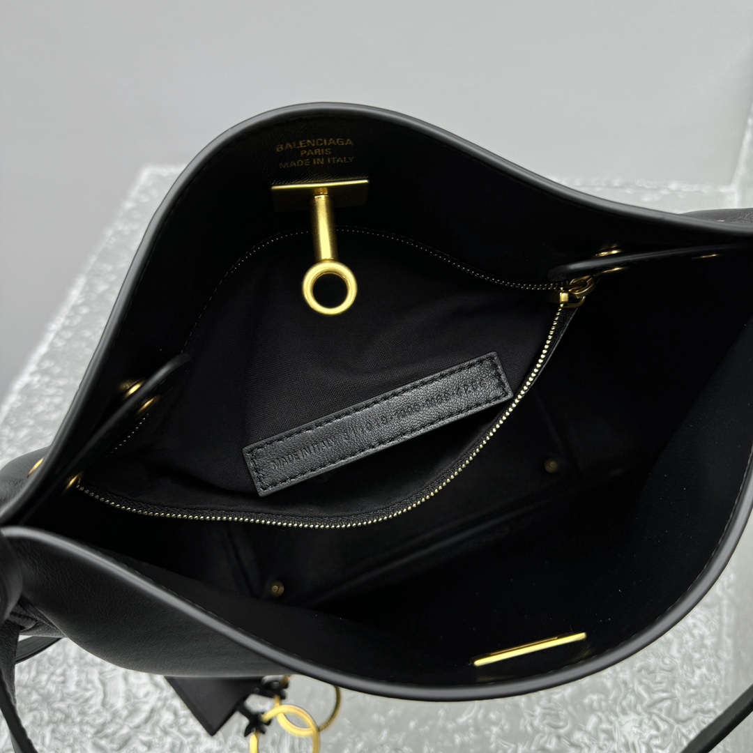 Balenciaga Bel Air Small Hobo Bag In Black  - PerfectKickZ