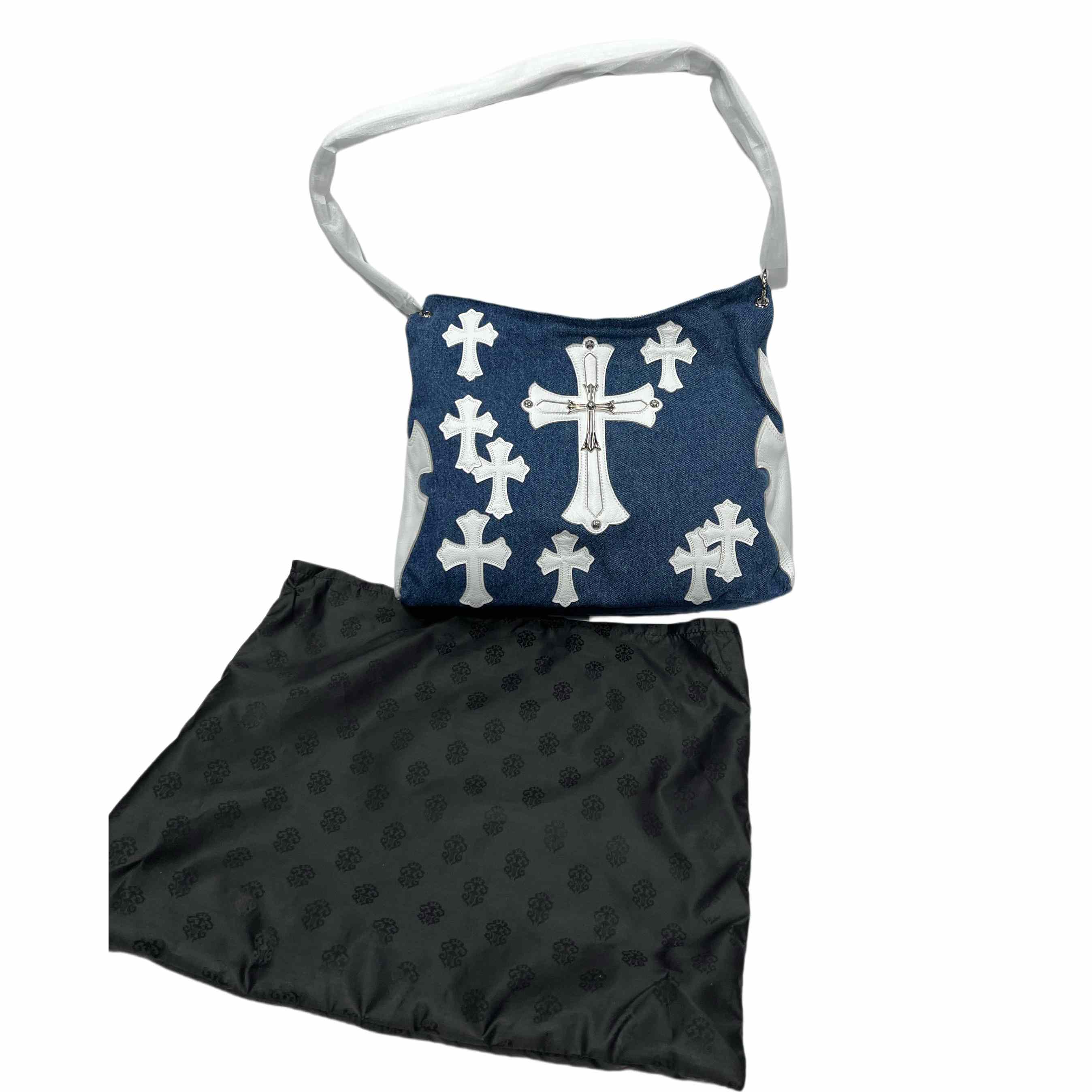 Chrome Heart Denim Shoulder Bag  (40-30-11cm) - PerfectKickZ