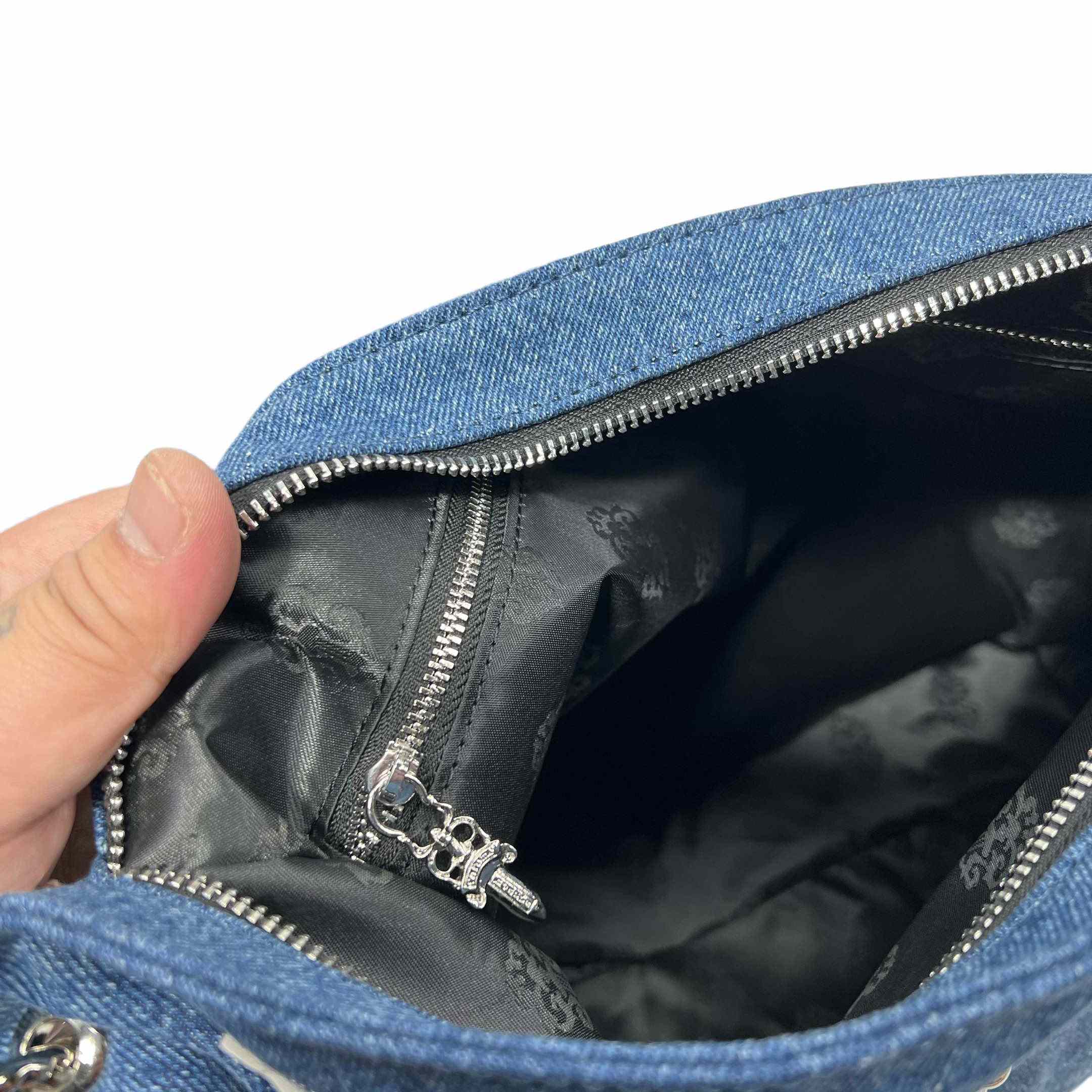Chrome Heart Denim Shoulder Bag  (40-30-11cm) - PerfectKickZ