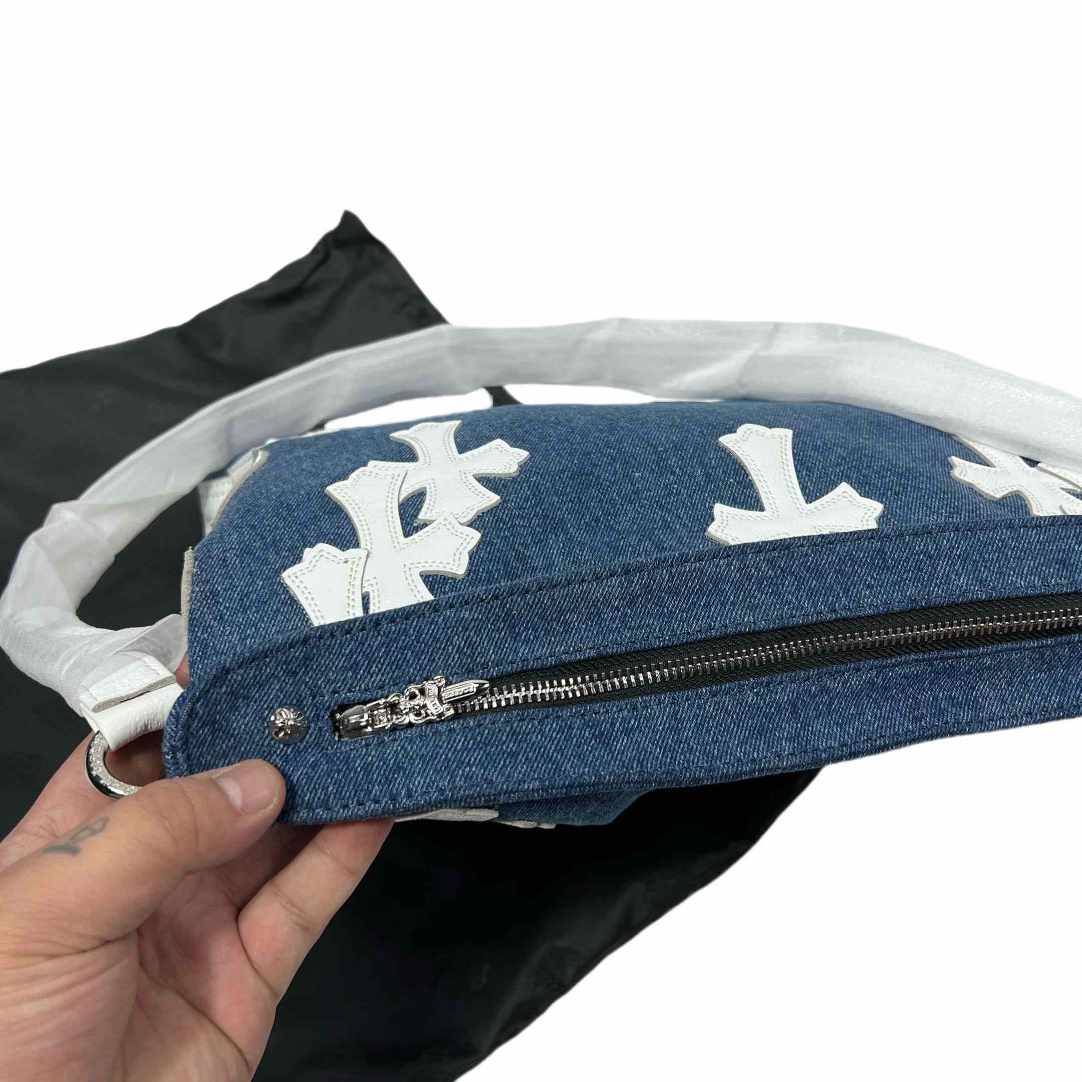 Chrome Heart Denim Shoulder Bag  (40-30-11cm) - PerfectKickZ
